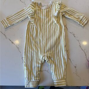 NWOT Pehr yellow striped romper/onesie